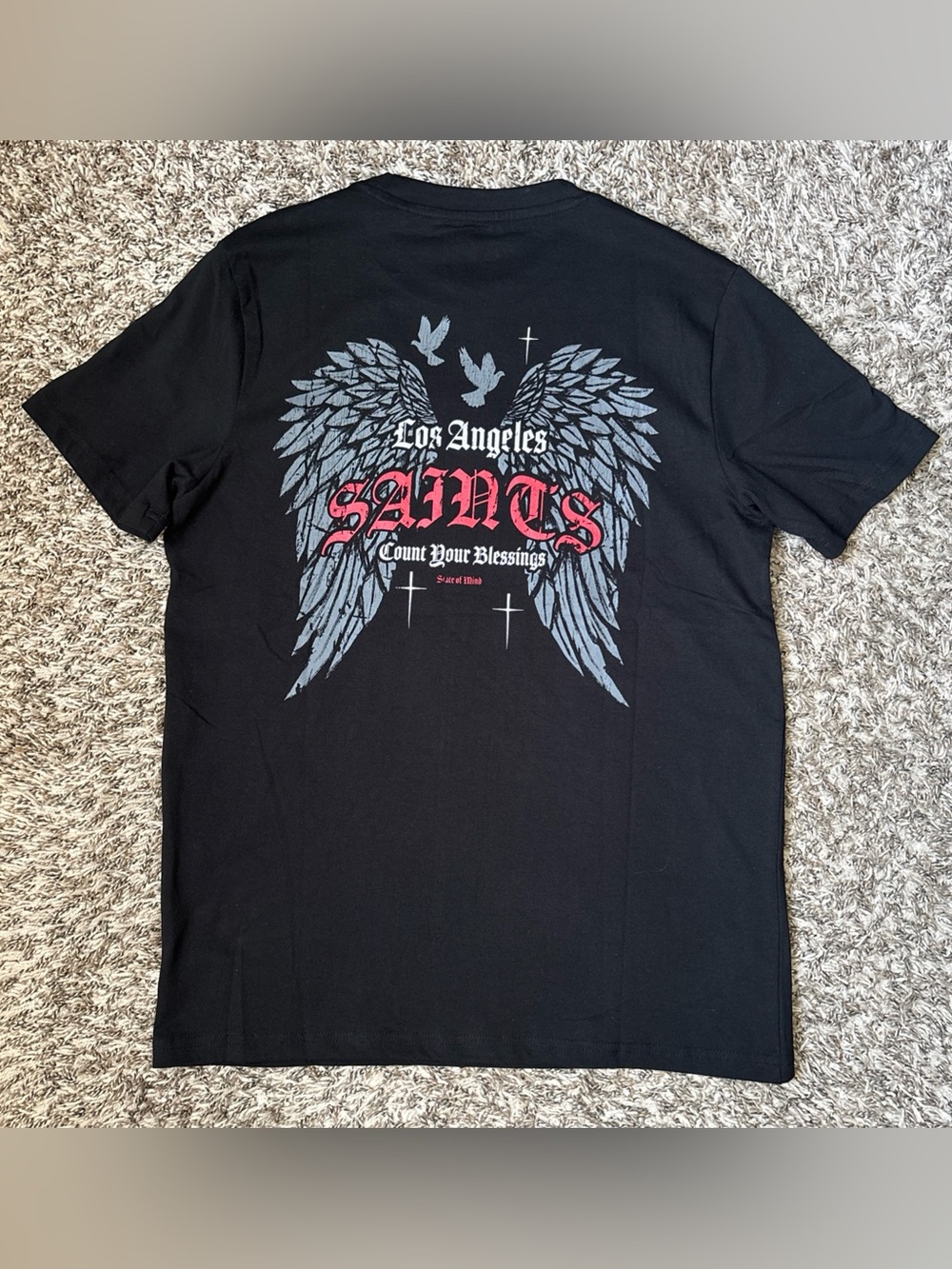 Taco Tuesday Mens Los Angeles Saints, Black Graphic Tee, Medium, NWT